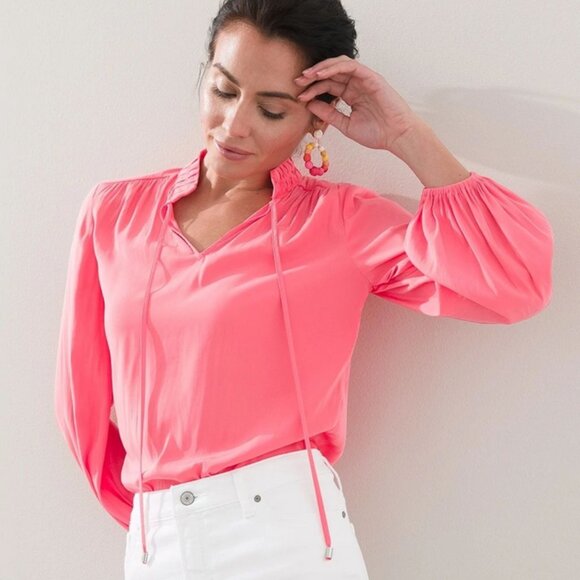 Chico's Tops - NWT Chico's coral long sleeve top size large (12/14)